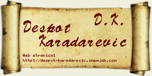 Despot Karadarević vizit kartica